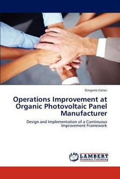 Paperback Operations Improvement at Organic Photovoltaic Panel Manufacturer Book