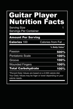 Paperback Guitar Player Nutrition Facts: Grab this product for a guitar player who wants to share his nutrition facts with everyone. This is the diet of a musi Book