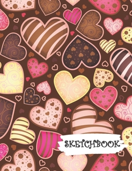 Paperback Sketchbook: Chocolate Heart Fun Framed Drawing Paper Notebook Book