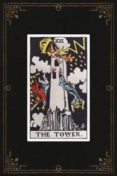 Paperback The Tower: 120 Blank Lined Pages, 6 X 9 College Ruled Notebook, The Tower Tarot Card - Antique Vintage Style Journal, Diary, Note Book
