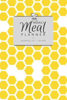 Weekly Meal Planner with Shopping List and Recipes: Organizer for 40 Weeks | Mosaic Collection – Honey | 6” x 9”, 122 Pages