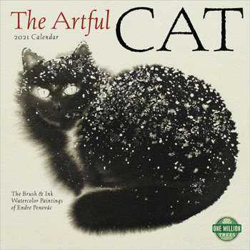 The Artful Cat 2021 Wall Calendar: Brush & Ink Watercolor Paintings