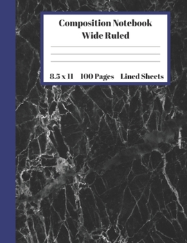 Composition Notebook Wide Ruled Lined Sheets: Pretty Under 11 Dollar Gifts Cracked Marble White Black Lines Notebook Back to School and Home Schooling ... students Adults Teachers Elementary School