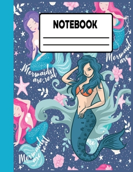 Notebook: Mermaid Scales Wide Ruled Notebook Lined School Journal | 110 Pages | 8.5 x11"| Children Kids Girls Teens Women Write,Dotted Midline ... Childhood to Kindergarten Wide Ruled Notebook