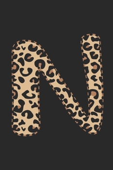 Paperback N: small lined leopard print notebook; monogrammed gifts for her Book