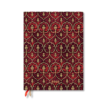 Calendar Paperblanks 2025 Weekly Planner Red Velvet Red Velvet 12-Month Flexis Ultra Vertical Elastic Band 176 Pg 100 GSM Book