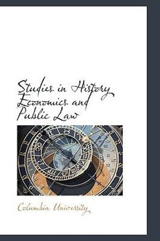 Hardcover Studies in History Economics and Public Law Book