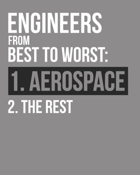 Paperback Engineers From Best To Worst Aerospace Engineer Notebook: Graph Paper Notebook Quadrille 4 X 4 Quad Ruled Book: 200 Pages (.25" Lab Grid Format), 8" x Book
