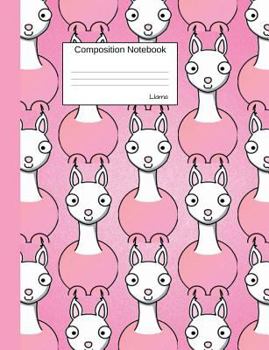 Paperback Llama Composition Notebook: Graph Paper Book to write in for school, take notes, for kids, teens, students, teachers, homeschool, pink Cartoon Ani Book