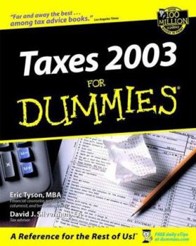 Paperback Taxes for Dummies 2003 Edition Book