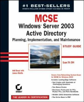 Hardcover MCSE Windows Server 2003 Active Directory Planning Implementation, and Maintenance Study Guide: Exam 70-294 Book
