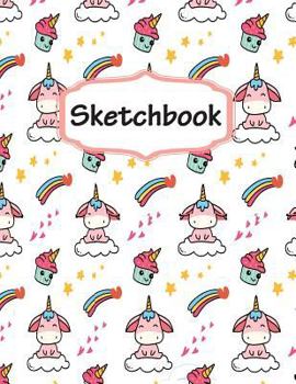Sketchbook: Sketchbook for Girls ,Cute Unicorn Background, Large Blank Sketchbook For Girls, For Drawing, Sketching & Crayon Coloring (Kids Drawing Books) Volume 11