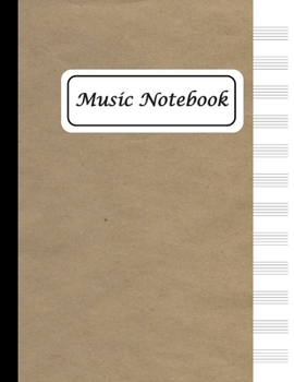 Paperback Music Notebook: Blank Staff Paper - 12 Stave for Musicians Book