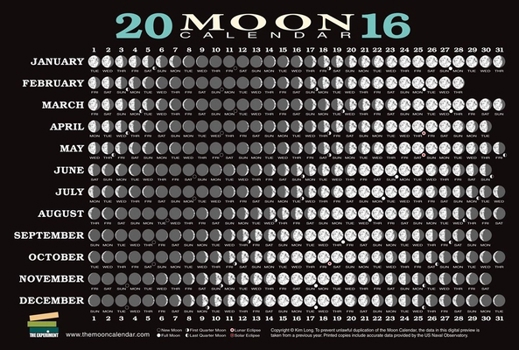 Cards 2016 Moon Calendar Card (20-Pack) Book