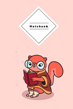 Paperback Notebook: Composition Notepad - 120 sheets 6x9 Wide ruled lined - Cute Squirrel Coverdesign Book