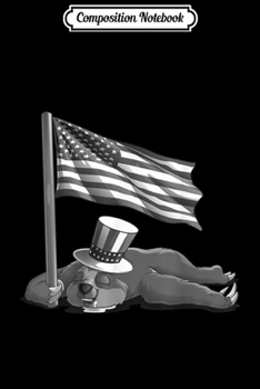 Composition Notebook: Cool Sloth US Flag Funny American 4th Of July Lazy USA Gift  Journal/Notebook Blank Lined Ruled 6x9 100 Pages