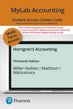 Printed Access Code Mylab Accounting with Pearson Etext -- Combo Access Card -- For Horngren's Accounting Book