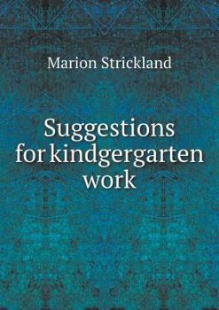 Paperback Suggestions for kindgergarten work Book