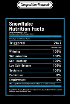 Composition Notebook: Conservative Snowflake Nutrition Facts  Journal/Notebook Blank Lined Ruled 6x9 100 Pages