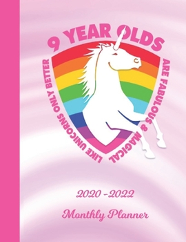 Monthly Planner: 9 Year Old 9th B-Day Pink 2 Year Organizer with Note Pages (24 Months) | Jan 2020 - Dec 2021 | Month Planning | I'm Nine Appointment ... | Plan Each Day, Set Goals & Get Stuff Done