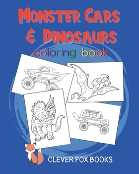Paperback Monster Cars and Dinosaurs: Coloring Book for Kids [German] Book