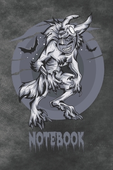 Paperback Notebook: Zombie Rabbit Themed Blank Notebook - Halloween Gifts - 6" x 9" 120 Page Blank Lined Book