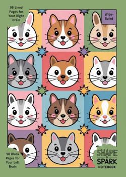 Shape & Spark Notebook: Alternating Wide-Ruled and Blank Pages for Writing, Sketching, Planning, and Creative Exploration (Animal Grid 6)