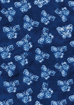 Shibori Indigo Butterflies Paperback Journal: Dotted: 5 3/4 X 8 1/4, Notebook with Pocket, 144 Pages, Acid-Free Paper