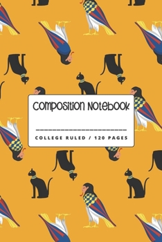 Composition Notebook: Cute Novelty Cat Gifts for Cat Lovers: Ancient Egypt ethnic pattern Paperback Notebook.