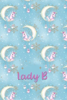 Lady B: Dot Grid Journal with Her Unicorn Name/Initial with Christmas Theme