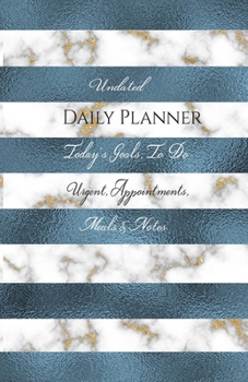 Paperback Undated Daily Planner - Today's Goals, To Do, Urgent, Appointments, Meals & Notes Book