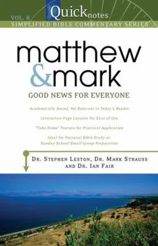 Paperback Matthew and Mark: Good News for Everyone Book