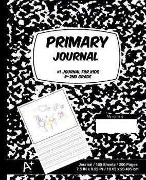 Paperback Primary Journal: Draw & Write (Black Cover) Book