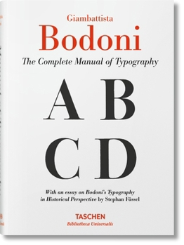 Hardcover Giambattista Bodoni. the Complete Manual of Typography Book