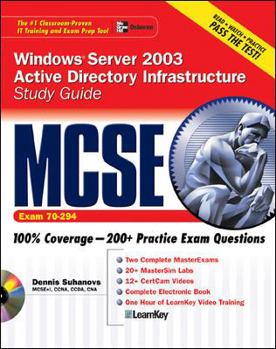 Paperback MCSE Windows Server 2003 Active Directory Infrastructure: Study Guide (Exam 70-294) [With CDROM] Book