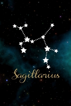 Paperback Sagittarius: All Purpose 6x9 Blank Lined Notebook Journal Way Better Than A Card Trendy Unique Gift Blue Aurora Constellation Book