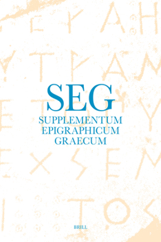 Hardcover Supplementum Epigraphicum Graecum, Volume LXVIII (2018) Book