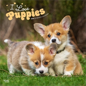 Calendar I Love Puppies 2026 12 X 24 Inch (Hanging) Monthly Square Wall Calendar Plastic-Free Book