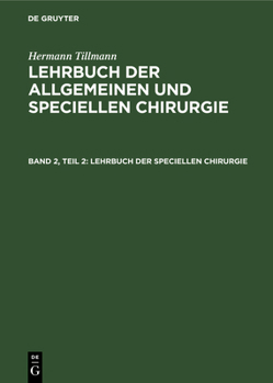 Hardcover Lehrbuch Der Speciellen Chirurgie [German] Book