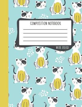 Paperback Composition Notebook: Wide Ruled: 100+ Lined Pages Writing Journal: Cute Dogs on Teal 1134 Book