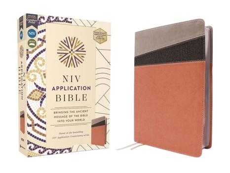 NIV Application Bible, Leathersoft, Coral/Gray, Red Letter, Comfort Print: Bringing the Ancient Message of the Bible into Your World (NIV Application Commentary Resources)