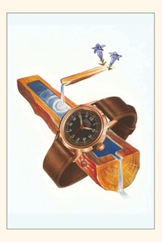 Paperback Vintage Journal Wristwatch on Wooden Trough Book