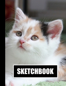 Sketchbook: Cute Kitten Cat Cover Design | White Paper | 120 Blank Unlined Pages | 8.5" X 11" | Matte Finished Soft Cover