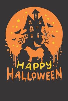 Paperback Notebook: American Eskimo Husky Happy Halloween Gift Dot Grid Dotted 6x9 120 Pages Book