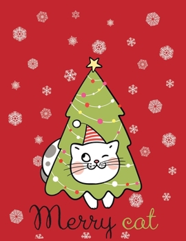 Merry Cat: 110 Pages, Perfect for taking Notes, Journaling, Gift for Christmas 8.5x11 Inches