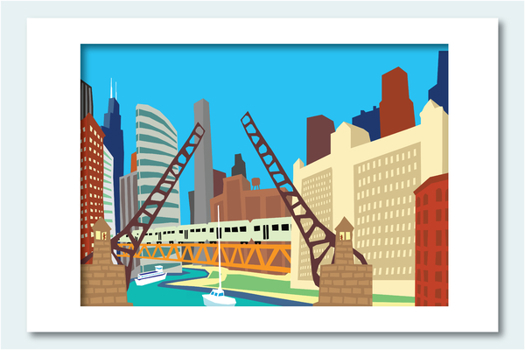 Bridges Matted Print, 16 x 20 (Alphabet Cities)