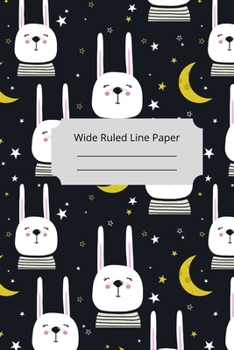 Paperback Cute Sleep Rabbit Theme Wide Ruled Line Paper Book