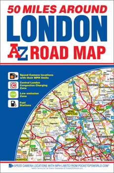 Paperback 50 Miles Around London A-Z Road Map Book