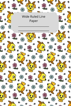 Paperback Cute Baby Goat Theme Wide Ruled Line Paper Book