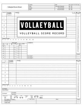 Paperback Volleyball Score Record: Volleyball Game Record Book, Volleyball Score Keeper, Spaces on which to record players, Substitutions, Serves, Points Book